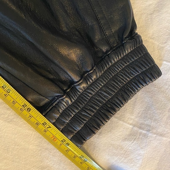 Sportmax Code Women’s Faux Leather Joggers Size 2 Black Drawstring Business - Picture 10 of 10